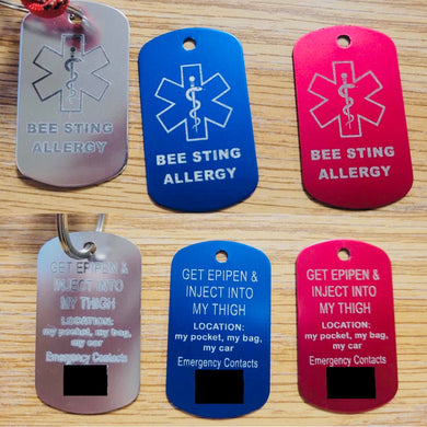 Bee Sting Allergy Dog Tag