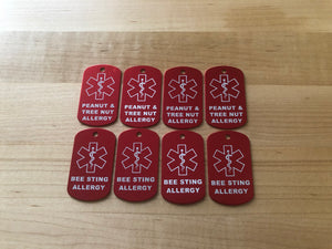 Bee Sting Allergy Dog Tag