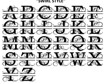 Load image into Gallery viewer, &quot;Swirl Style&quot; Split Letter Monogram